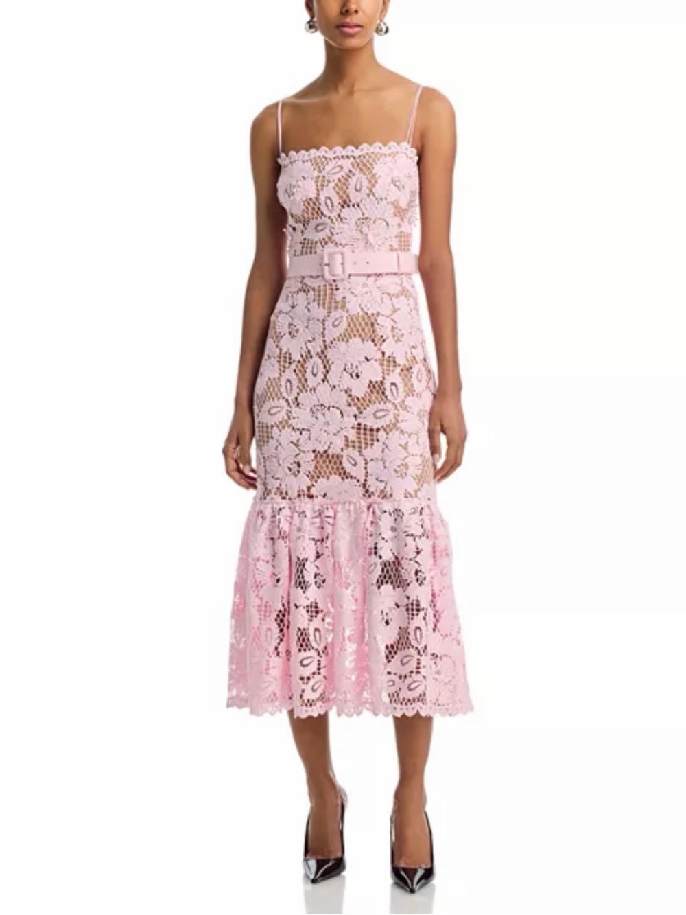 Self Portrait Crochet Lace Midi Dress